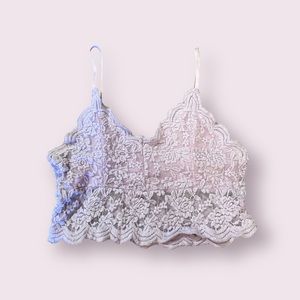 Lavender Lacy Floral Summer Croptop